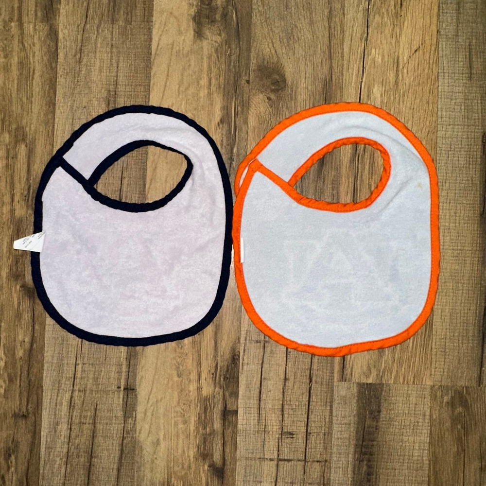 Baby Unisex Auburn University One Size Orange Navy Bibs Set Tigers Lot of 2 - Picture 5 of 6